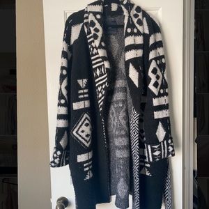 Black Zara cardigan jacket with white design Large